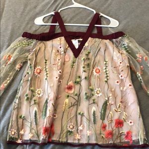 Embroidered Entro blouse size large